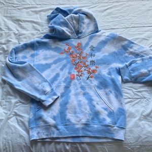 Blue and white Cherry Blossom Hoodie